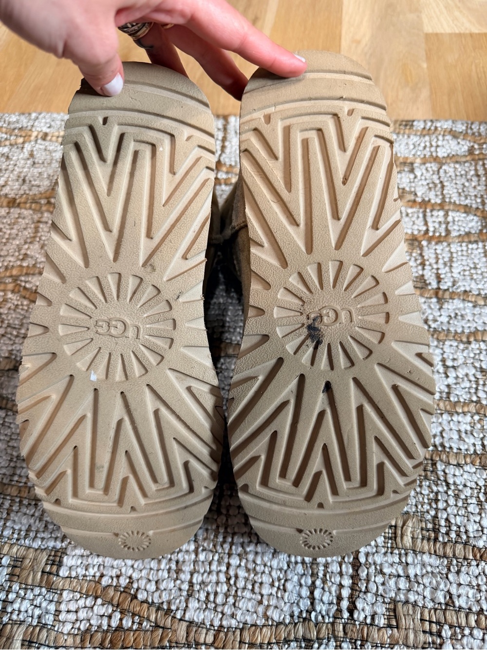 UGG gently used (like new!) Classic Mini Size 10 Suede Boot in Sand - Picture 6 of 6